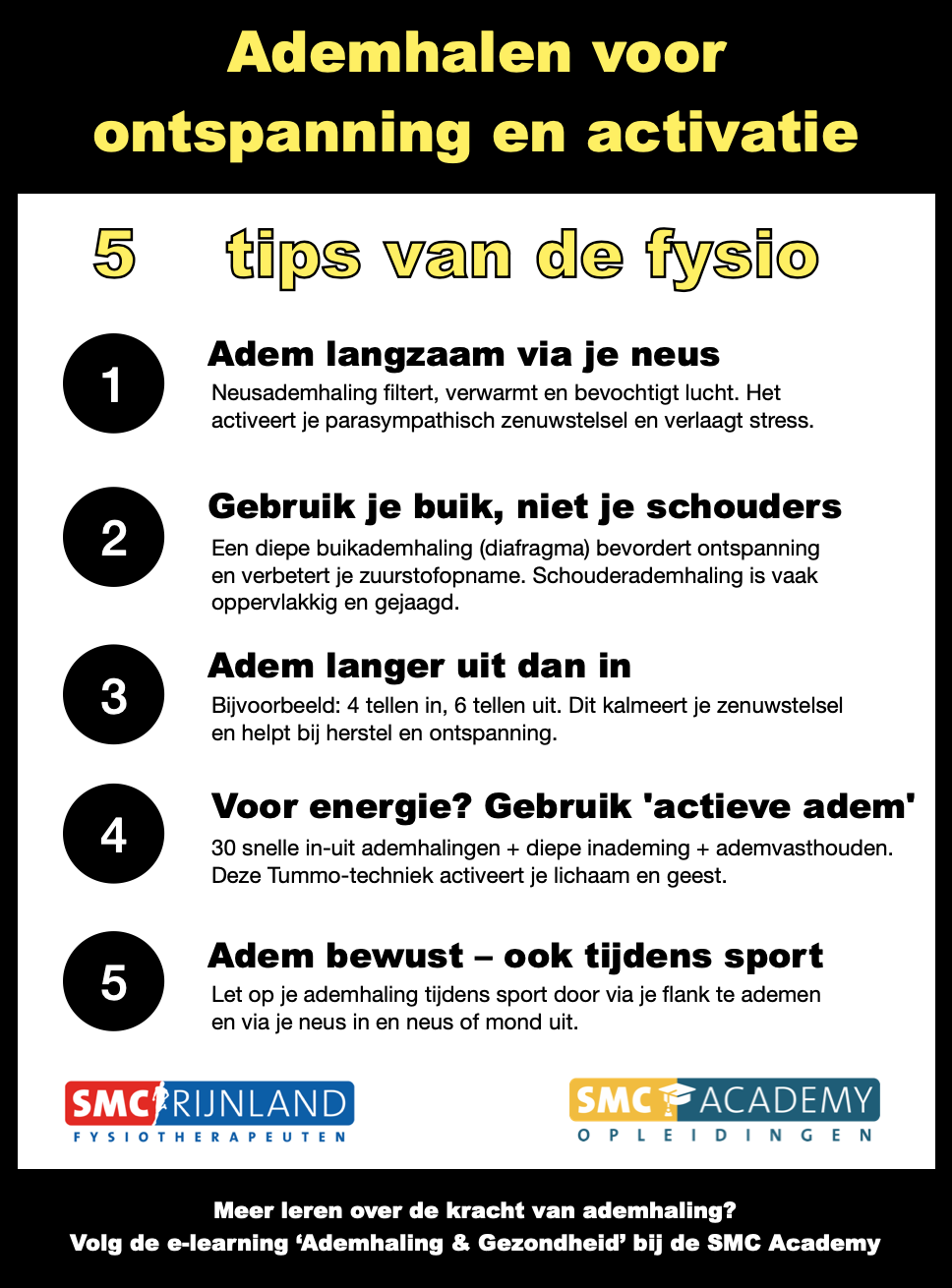 Ademhaling en gezondheid: vijf tips van de fysio